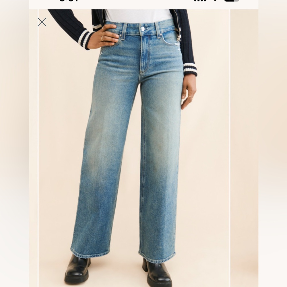 Paige Sasha Wide Leg Jeans - Size 28
